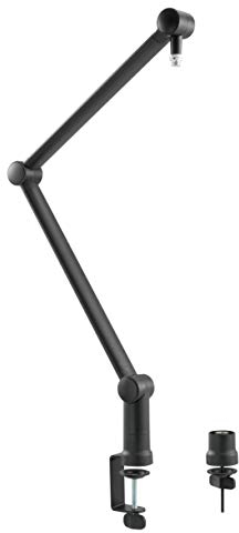 LogiLink AA0127 - Professioneller Mikrofonarm mit klappbarem Scherenarm für Game Streaming/Podcasts/Broadcasts etc, 360° drehbar und Flexible Winkelverstellung,Schwarz