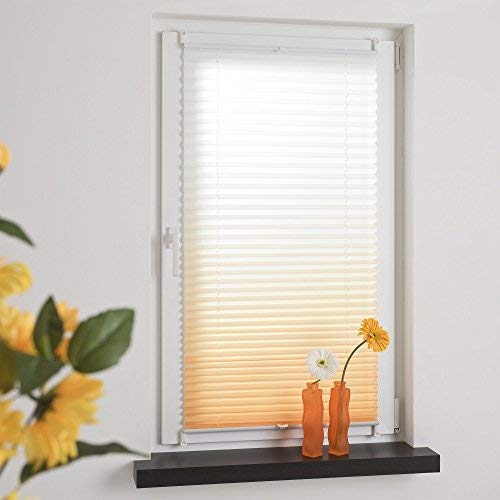 DECOLIA by Garesa Fenster Klemmfix Plissee ohne Bohren 85 x 130 cm Farbverlauf, Apricot - Lichtdurchlässiger Fenster Sichtschutz und Fenster Deko, Faltrollo