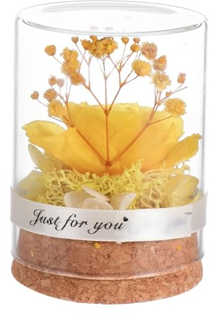 Cabilock Fiori Gialli Per Sempre Vere Rose Eterne Fiori Conservati Composizioni Floreali Per Fidanzata Moglie Mamma Donne Compleanno Anniversario Matrimonio