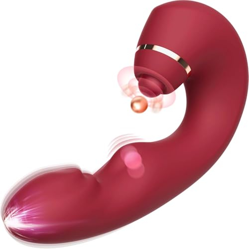 Pangpangmi Vibrator Sex Spielzeug für die Frau Paare, Vibration für Frauen 3 in 1 mit 10 Vibrationsmodi und 5 Leckmodi und 5 Pulsationsmodi Vibration Erotik Dildo Sexspielzeug, Weinrot
