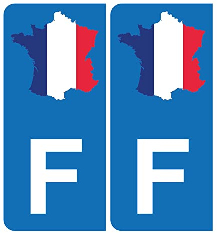 HADEXIA Aufkleber für Nummernschild, Auto, F, Karte von Frankreich