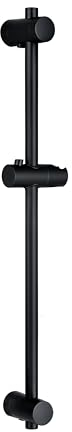 Görbach Barra de Ducha Acero Inoxidable 70 CM, Columna Sin Grifo con Soporte de Alcachofa de Ducha y Soportes de pared, Barra de Ducha Ajustable en Altura Negro