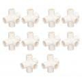 AUNMAS 10 Stück PVC-Rohrverschraubung, 20mm/0.8in 5 Way Rechtwinklige Rohrverbinder 3-Dimensionaler Rohrbogen-Verbinder für Katzengitter, Regale, Schwimmbadprodukte(Weiß)