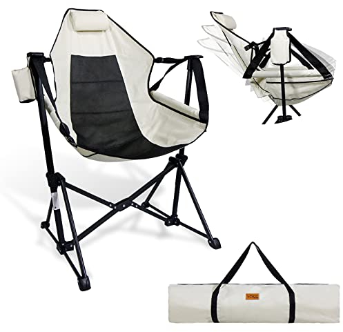 CCLIFE Schaukelstuhl Camping extra groß, Campingstuhl Schaukel Gartenstuhl Faltbar, klappstuhl Outdoor Regiestuhl Strandstuhl