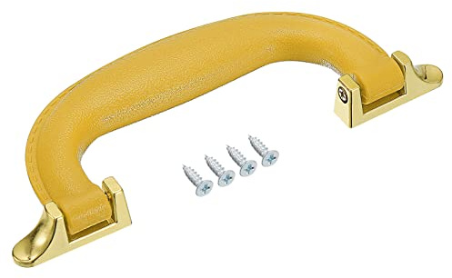 sourcing map Luggage Handles, 155mm/6.1inch PU Leather Pull Handle Suitcase Case Replacement Handles with Screws for Case Suitcase Toolbox, Beige