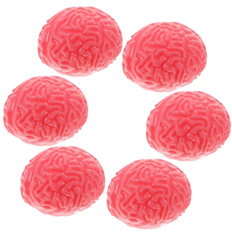 Toyvian Spielzeug 6st Gehirn-Stress-Ball Gefälschte Halloween-gehirne Halloween-deko-stütze Simuliertes Gehirnmodell Gruselige Gehirnstütze Quetschspielzeug TPR Dekorationsfälschung