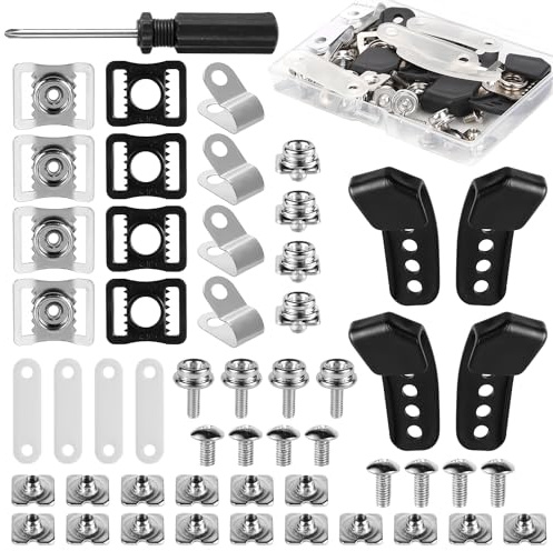 53-teiliges Hockeyhelm-Reparaturset, Fußballhelm-Hardware, Ersatzteile, Zubehör, einschließlich R-Fußball-Visier-Clips, J-Clips, Gummidichtungen, Muttern, Schrauben, Schraubendreher, für