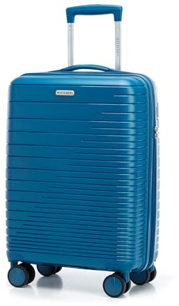 WITTCHEN Valigia da viaggio grande trolley valigia grande valigia check-in guscio rigido in polipropilene Maniglia telescopica Quattro rotelle girevoli Chiusura a combinazione TSA Fuerta Line Blu