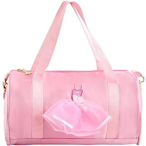 Lunaanda Mädchen Ballett Tanztasche, Rosa Balletttasche Prinzessin Umhängetasche Tanzbekleidung Aufbewahrungshandtasche Handtasche für Ballerina Tänzerin Gymnastik-Sporttasche Reisetasche für Mädchen