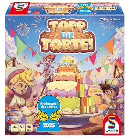 Schmidt Spiele 40659 Topp die Torte!, Kinderspiel des Jahres 2025 | Kinderspiel des Jahres 2025