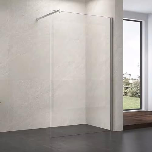LEMMO 75/80/90/100/120x200 cm Walk-In Dusche mit Stabilisator aus 8 mm ESG Glas inkl. Nanobeschichtung (80x200)