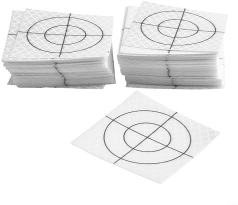 Reflektierendes Zielscheiben-Set, 100 Stück, 0/30/40/50/60 mm, Totalstation, Reflektoren, silberfarben, für Vermessung, Messüberwachung (6 cm x 6 cm)