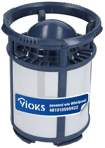 VIOKS Filtro de plástico grueso de dos piezas de repuesto para Whirlpоol 481010595922 Indеsit C00324914 Küрpersbusch 434775 colador para lavavajillas