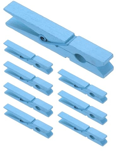 PATIKIL 2.8 Mollette per Bucato, 100Pz Mollette in Legno Colorate per Foto con Presa Forte per Appendere Foto di Vestiti Artigianato Decorativo, Azzurro