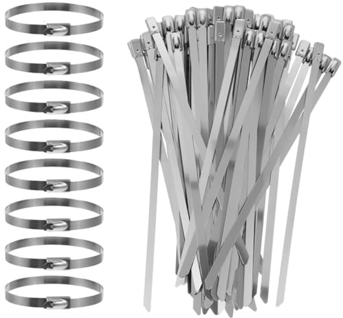 OSOLADY 100stücke Selbstsichernde Metall-kabelbinder Aus Edelstahl Für Maschinen Fahrzeuge Und Bauzäune Edelstahl-drahtbinder Für Garten Dach Und Kabelbefestigung