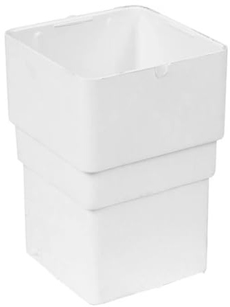 SHMOX 65mm Square Downpipe Connector for Square Guttering – Durable Pipe Socket (White, Pack of 1)