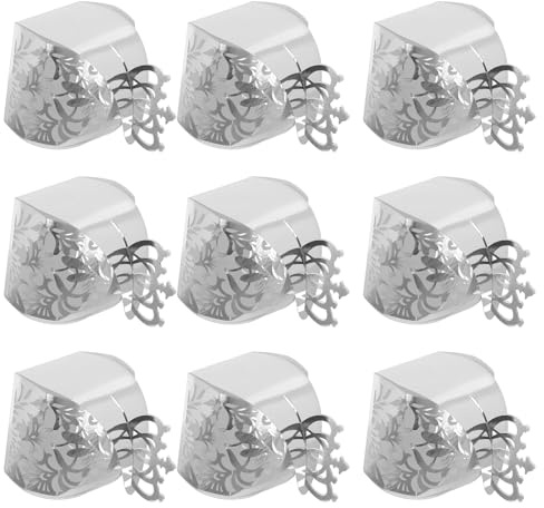 Alipis 50 Piezas Cajas de Dulces Reutilizables para Bodas Elegantes Contenedores de para Fiestas para Showers y Cumpleaños Diseño de Color Plateado