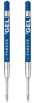 Parker Gel Pen Refill | Medium Tip (0.7mm) | Blue QUINK Ink | 2 Count | Foil-Sealed Refill