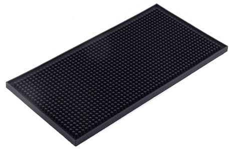 Fymlok Tappetino Bar in Gomma Tappetino da Bar Nero for caffè, Tappetino in Gomma, Vassoio raccogli Gocce in Vetro, Porta Bevande for Birra, Servizio Bar(15cm X 30cm)