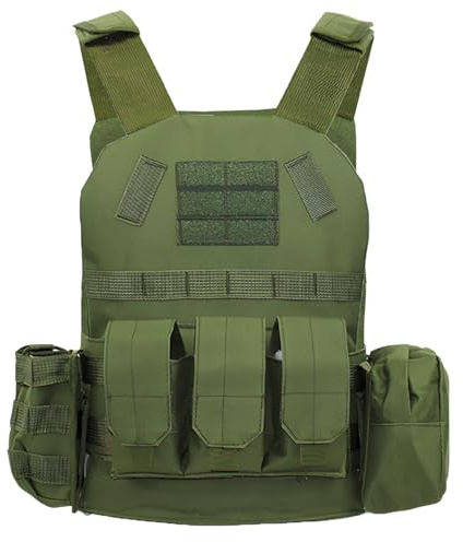 QIYUANT Kinder Outdoor Taktikweste Airsoft Militär Camouflage 1000D Weste Verstellbar Leicht Bequem für Kampf Wandern Jagd Camping Junge Mädchen