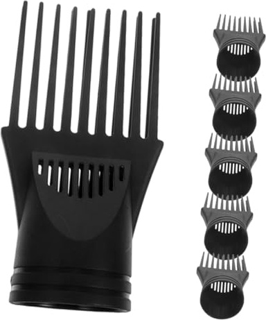 Pettine per Asciugacapelli 6 Pezzi in Plastica Nera | Denti Larghi, Accessorio Sostitutivo Multiuso, per Parrucchieri, Resistente al Calore per Feste e Viaggio