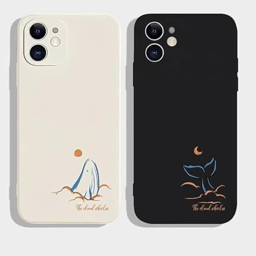 QIODAYI Compatible con Motorola Moto G22 Funda Silicona Pareja Ballenas Antigolpes Suave TPU Diseño Tierno