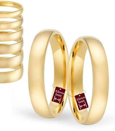 123traumringe Eheringe in 333 Gold Oberfläche poliert I Gravierbare Eheringe mit Ringgröße 50-72 mm I Damenring + Herrenring in verschiedenen Breiten I Edle Ringe zum Paarpreis in Juwelier-Qualität