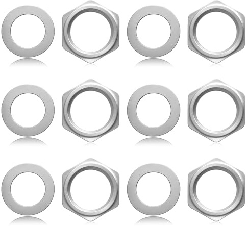 12 Stück Buchsenmutter mit unterlegscheibe 3/8 Buchsenmuttern Gitarren Eingangsbuchsen Beilagscheiben Set Guitar Pots Nuts für Gitarren Und Bass