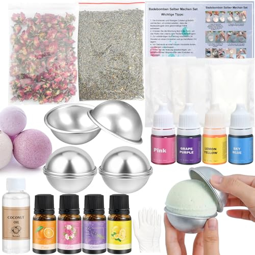 Badebomben Selber Machen, Vezerd Duschbomben Badekugeln Bastelset DIY Set | Seifen Bade Bomben mit Formen als Geschenke für Mädchen & Jungen
