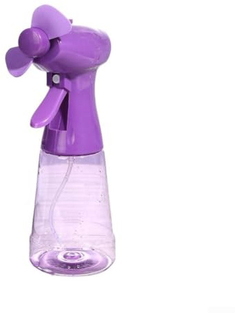 Portable Water Mist Spray Fan, Handheld for battery Powered Cooling Fan With Water Spray Bottle 500ml Capacity, Personal Cooling Device For Indoor Outdoor Travel Summer Sporting Activities(Purple)