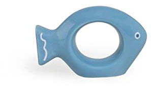 Excelsa Ocean Servilletero, cerámica, Blanco/Azul