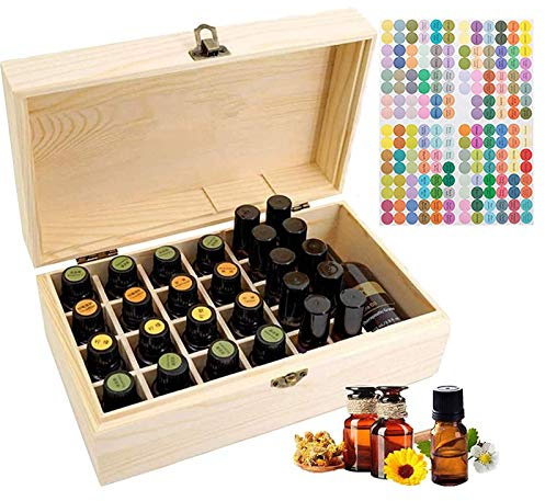 Gracelaza 36 Slots Ätherisches Öl Box aus Holz - Bietet Platz für 5 10 15 ml ätherisches Öl-Flaschen - Ideales Aufbewahrungsbox Organisator für Ätherische Öle und Duftöle #2