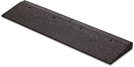 bepco Bordsteinkanten-Rampe, LxBxH: 100 x 25 x 4 cm aus Gummi (schwarz) Auffahrrampe,Türschwellenrampe, mit eingelagerten Unterlegscheiben zur Befestigung