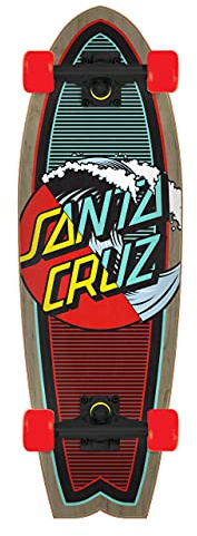 Santa Cruz Classic Wave Splice Dot Shark Cruiser Skateboard, 27 x 8.8