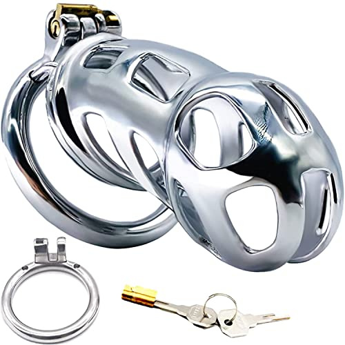 Keuschheitskäfig Edelstahl Herren Metall Lang Peniskäfig Cock Cage Penis Käfige Belüftung Keuschheitsgürtel Für Männer Chastity Cage Male Bondage Sexspielzeug Keuschheit Gerät,Kreisring 45mm