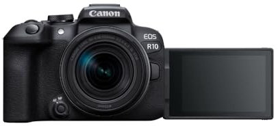 Canon EOS R10 Kamera spiegellose Camera + RF-S 18-150mm F4.5-6.3 is STM Objektiv (Hybridkamera, DSLR Upgrade, 15 B/s, 4K Videos, Dual Pixel CMOS AF II Fokussystem, WLAN) schwarz