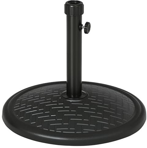 Outsunny Base de Sombrilla 14 kg para Mástil Ø32-38 mm Ø46x34 cm Negro