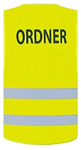 Korntex Safety Vest Passau Warnweste Weste Sicherheitsweste mit Ordner Aufdruck Druck gelb orange Leuchtstreifen EN ISO 20471 (neon gelb, M/L)
