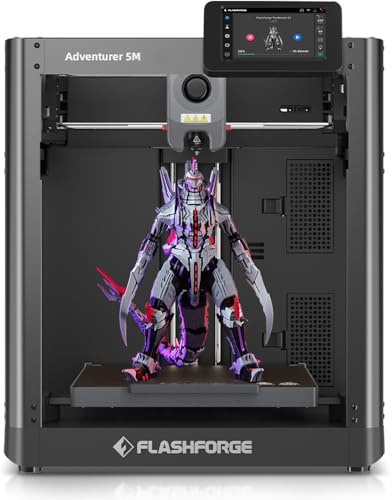 FLASHFORGE Adventurer 5M 3D-Drucker mit Vollständig Auto-Nivellierung Maximal 600mm/s, 280℃ Schnellverschlussdüse, CoreXY Struktur für Überlegene Druckqualität, Neueinsteiger & Experten Kluge Wahl
