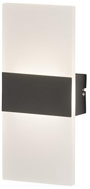 Fischer & Honsel Wandleuchte, Foder | sandschwarz| B: 12,00 cm, H: 27,00 cm, Ausladung Wand: 5,00 cm| mit Schalter| 1x LED 7,0W 2700 K inkl.| 890 lm| EEG: F | 30523