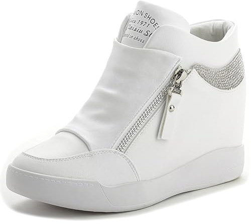 BUGUKI Sneakers con Zeppa Donna Scarpe Moda Casual Bianco 37