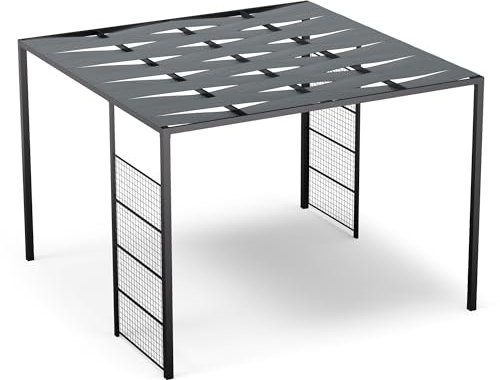 Blumfeldt Pavillon 3x3, Wasserdicht Stabil Winterfest, Pulverbeschichteter Stahlrahmen, PA-Beschichtetes Dach, Integrierte Spalierwand, Einfache Montage, Wetterfest für ganzjährige Nutzung