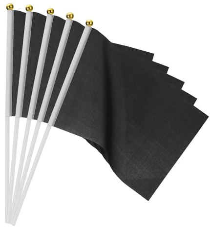 PATIKIL Mini Bandierine Nere con Bastone Bandiere Gioco 25pz | Bandiere Nere Solide Piccole Mini, Decorazioni per Feste per Giochi Compleanni Carnevale