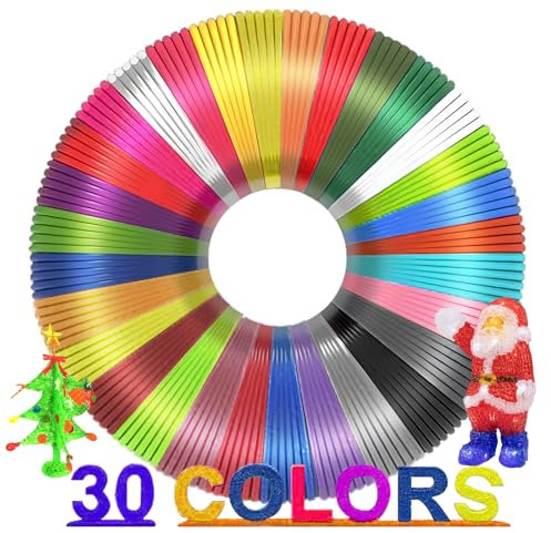 Filament Stylo 3D Recharge Stylo 3D, 1.75mm 30 Couleurs 150m Total - Multicolore pour Impression 3D, Bricolage Créatif - Compatible avec MYNT3D, SCRIB3D et Autres Stylos 3D Courants