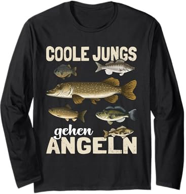 Coole Jungs gehen Angeln lustiges Fische Sportfischer Angler Langarmshirt