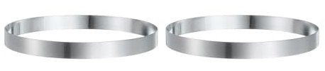 QUARKZMAN 2 Pcs Anillo Redondo para Pastel 19 Cm x 254 Cm de Acero Inoxidable sin Costuras Anillo de Postre de Mousse de Repostería con Recubrimiento de Espejo para Hornear Cocinar