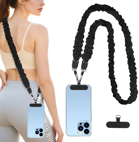 WENANA Phone Lanyard 50 Inch, Elastic Crossbody Phone Strap for Cell Phone