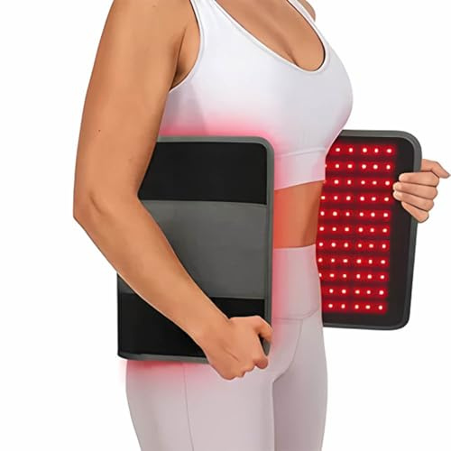 oiakus Tapis De Luminothérapie Rouge, Tapis De Ceinture De Lumière Rouge, Grand Coussin De Chaleur Corporelle, Longueurs d'onde 660nm Et 850nm, avec Minuterie, 32W Corps Entier, 242 Perles De Lampe
