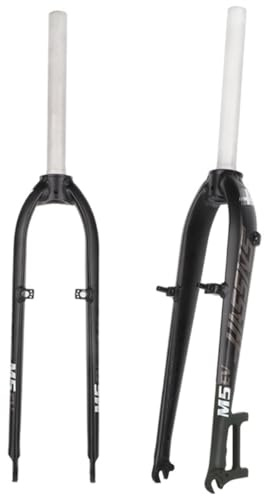 QHIYRZE 26 27.5 Forcella Rigida per Mountain Bike Freno A Disco V Forcella per MTB Leggera Lega di Alluminio Forcella Anteriore 1-1/8 Threadless Tubo Dritto Forcella Rigida QR 9x100mm(White,27.5'')