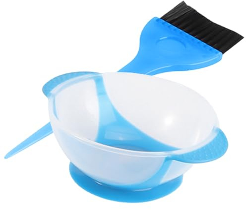 Hemobllo Set Bol et Pinceau pour Teinture Cheveux Réutilisable Bol Mélangeur Antidérapant Bleu Kit Coiffure Professionnel pour Salons et Coloration DIY